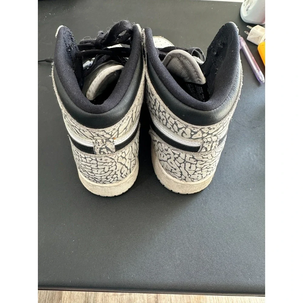 Nike Air Jordan 1 Retro High OG White Cement 2022 Size 6Y Sneakers Lace Up‎ GC